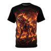 Bold Flaming Wolf Graphic Tee — Fiery Mythic Wolf All-Over Print – high-quality graphic streetwear t-shirt