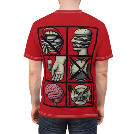 Premium Graphic Tee — Forbidden Foods & Vices Icon Grid Food Addiction – soft all-over print unisex tee