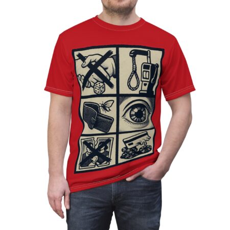 Bold Graphic Tee — Gambling Addiction Vintage Warning Symbols Design – high-quality graphic streetwear t-shirt