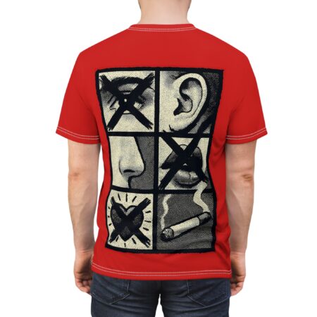 Comfortable Graphic Tee — Pop Art Propaganda Illustration All Over Print – breathable cotton all-over design