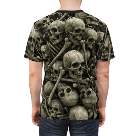 Stylish Skull Pile All-Over Print Tee – durable everyday unisex apparel