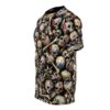 Colorful sugar skulls and bones fill this all over print t-shirt, detailed with floral patterns and crosses.