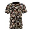 Vibrant floral and cross patterns adorn skulls and bones across this sublimation graphic tee, creating a bold Day of the Dead look.