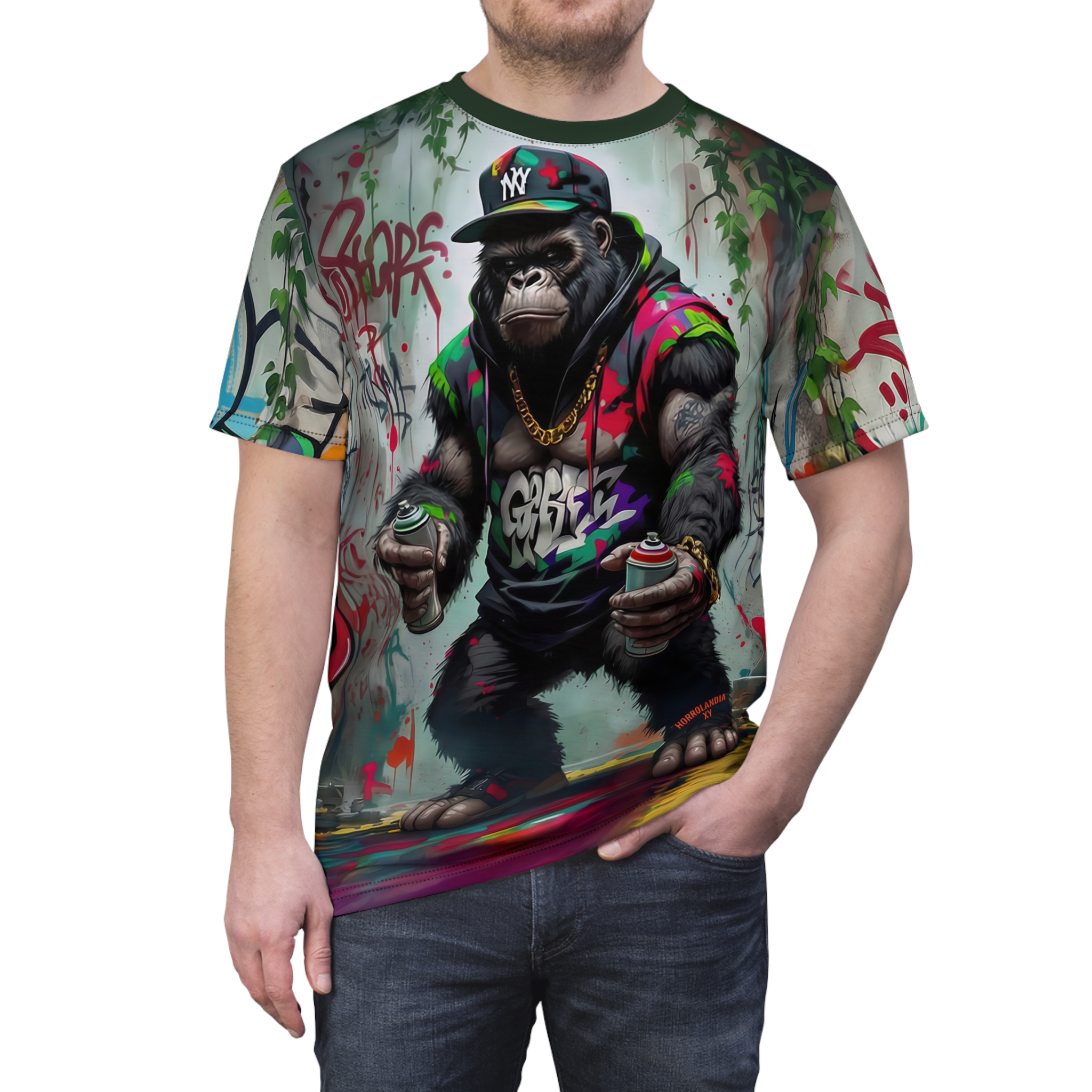 Graffiti Ape Streetwear Tee — Urban Gorilla Spray Paint Design