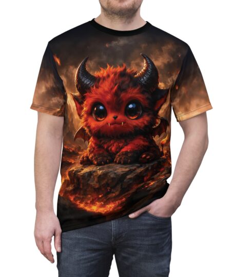 Cute Baby Demon Graphic Tee — All-Over Print Fantasy Devil T-Shirt