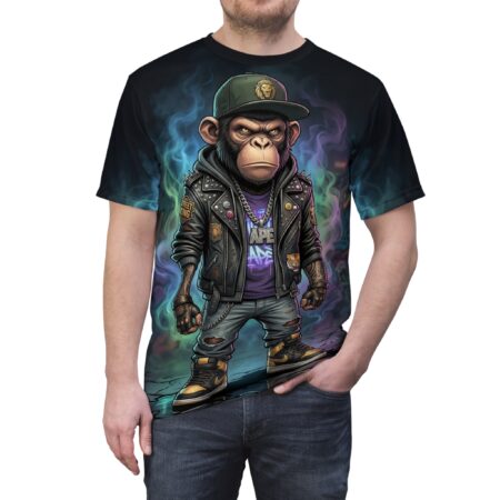 Comfortable Graphic Ape Streetwear T-Shirt — 'Ape' Punk Monkey All-Over Print Tee – breathable cotton all-over design