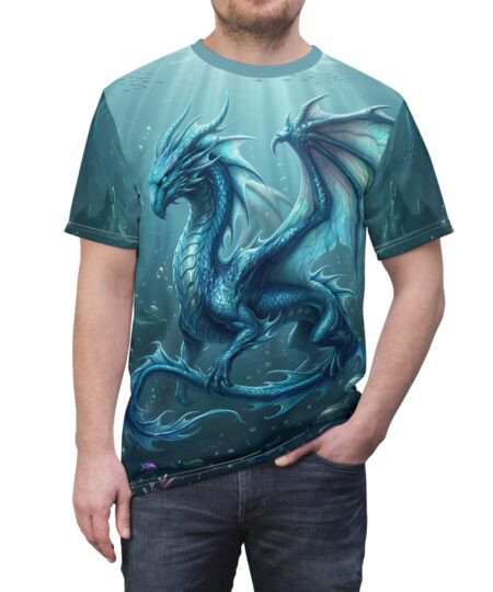 Blue Sea Dragon Tee — All-Over Print Fantasy T-Shirt