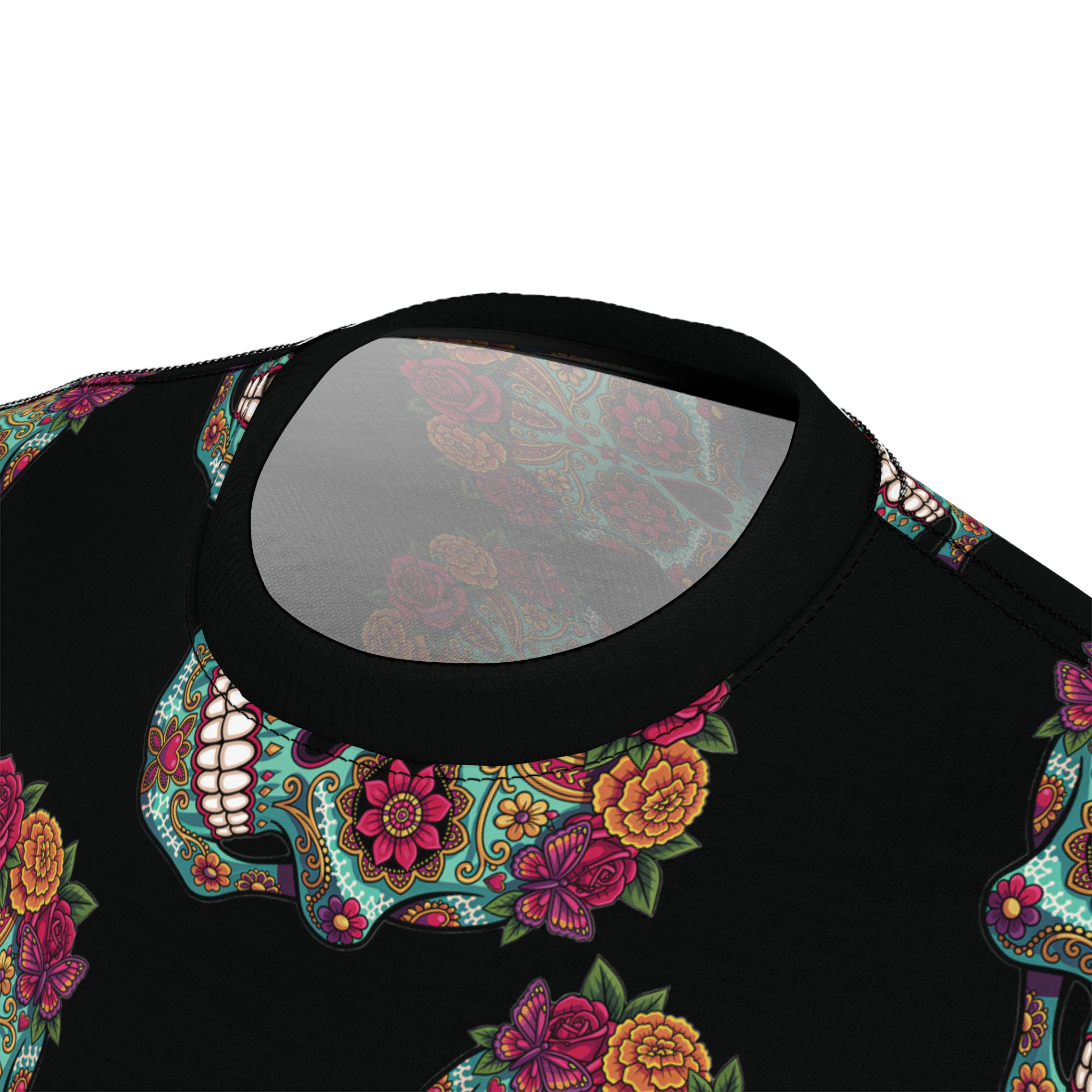 Day of the Dead Floral Sugar Skull Tee - Image 5