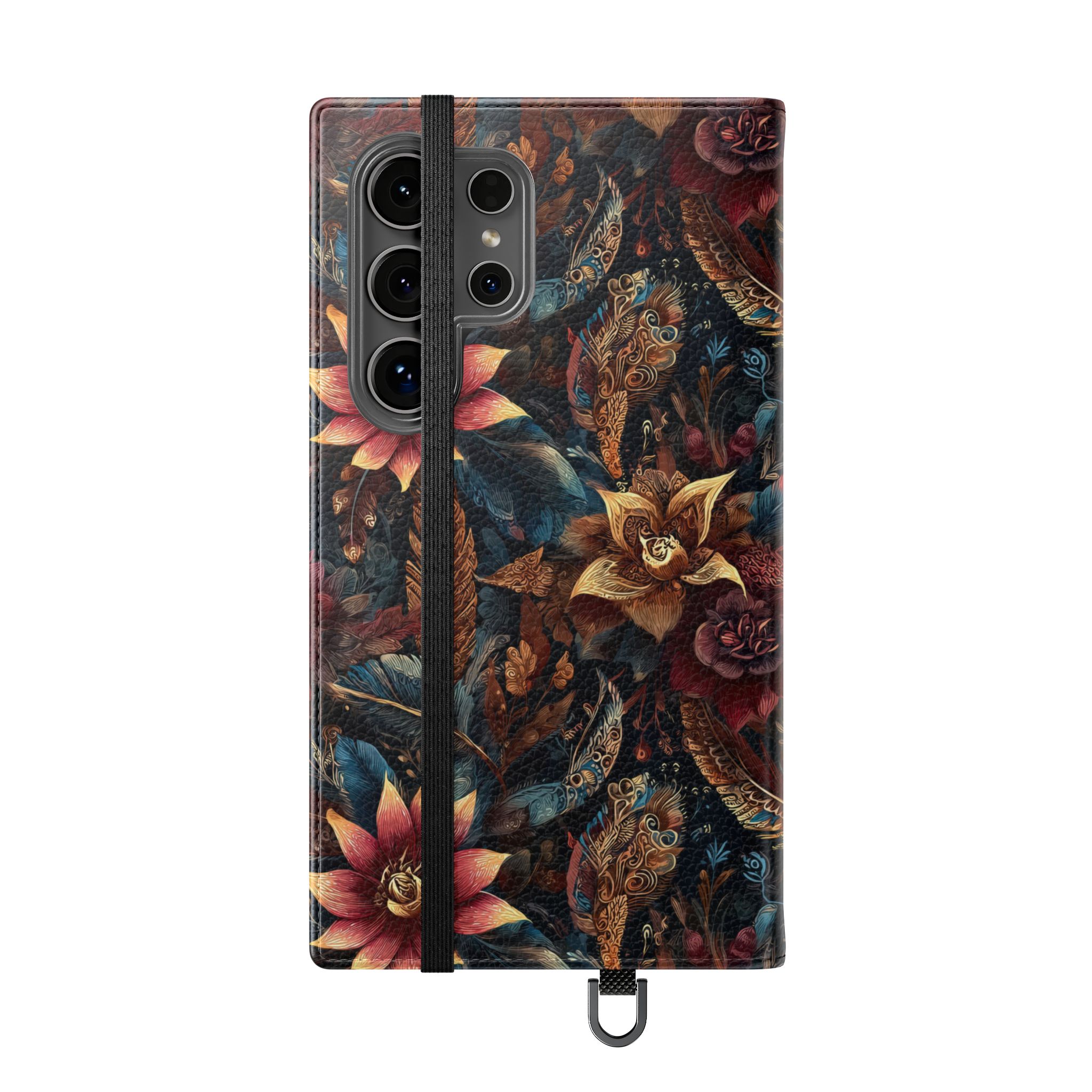 Floral Vintage Flip Phone Case — Dark Botanical Wallet Cover - Image 39