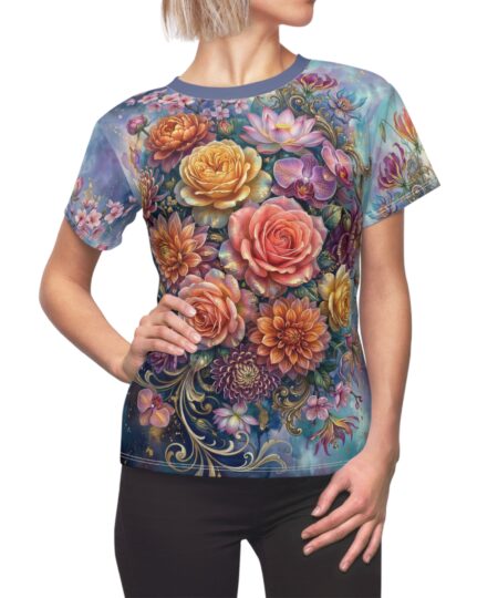 Floral Bouquet All-Over Print Women's Tee — Vintage Garden Roses