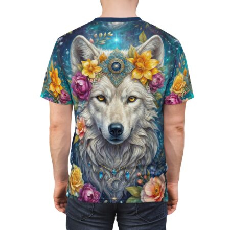 Mystical Wolf Floral Tee — Spiritual Wolf AOP All-Over Print T-Shirt