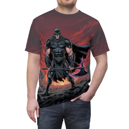 Premium Dark Warrior Graphic Tee — Gothic Battle Valkyrie Design – soft all-over print unisex tee