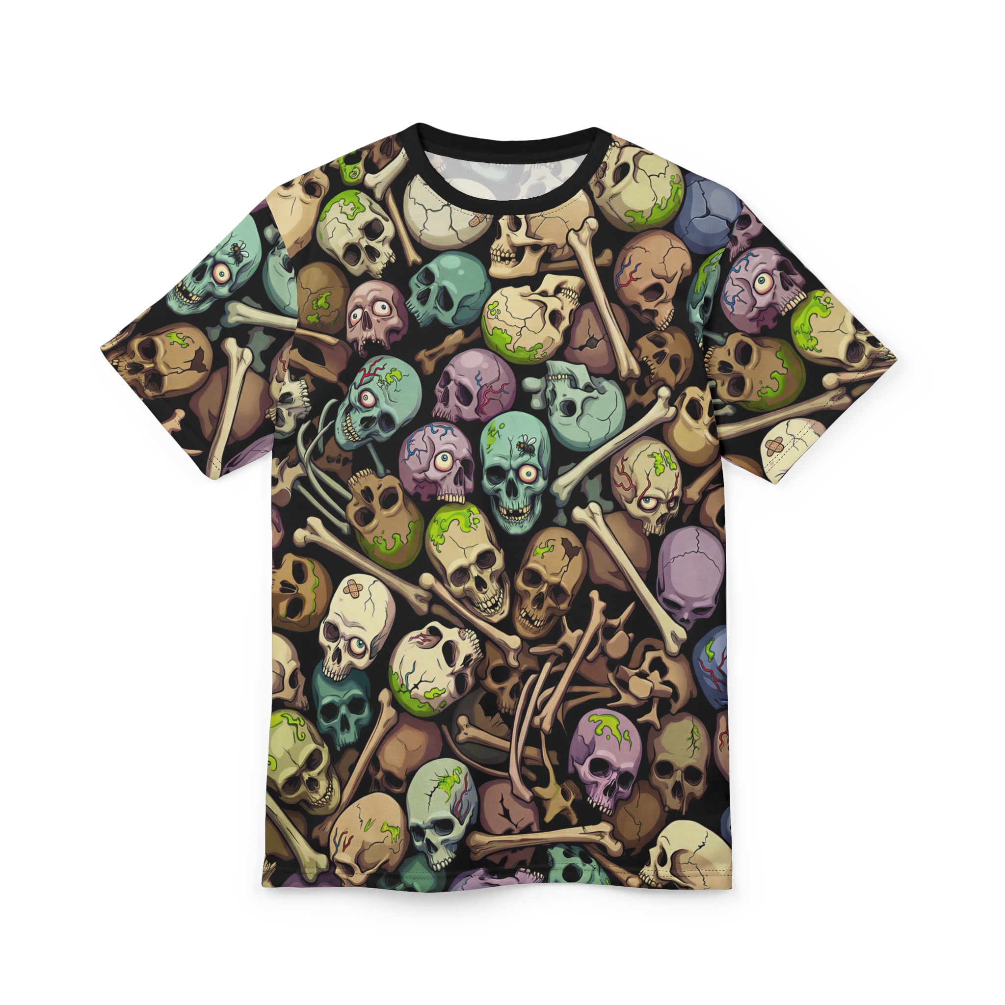 All-Over Print Skull Pile Tee — Colorful Horror Graphic T-Shirt - Image 5