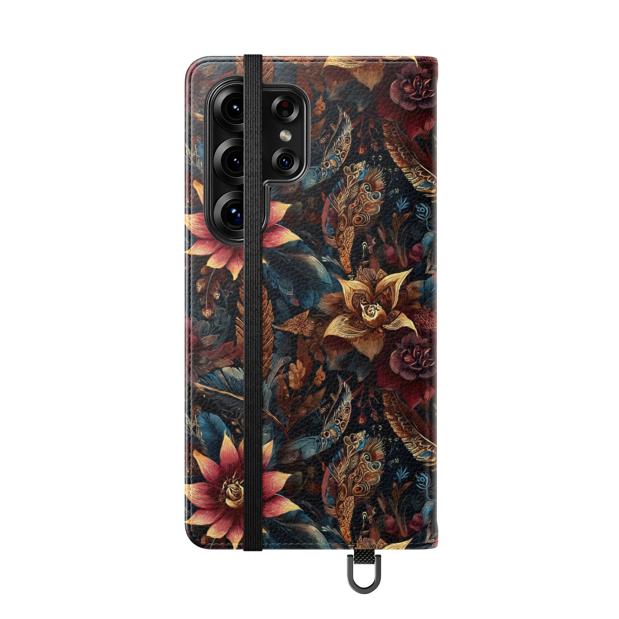 Floral Vintage Flip Phone Case — Dark Botanical Wallet Cover - Image 42