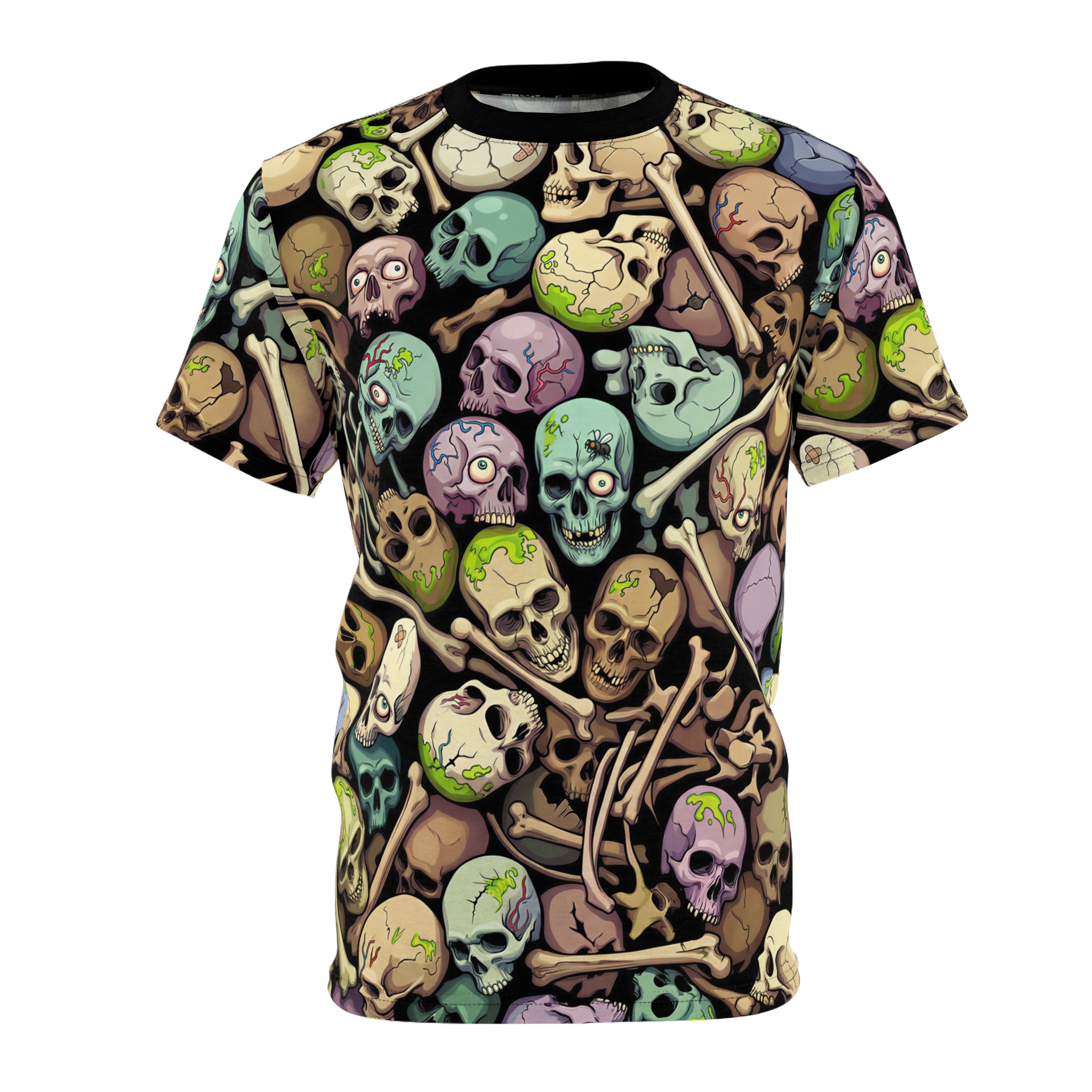 All-Over Print Skull Pile Tee — Colorful Horror Graphic T-Shirt - Image 4