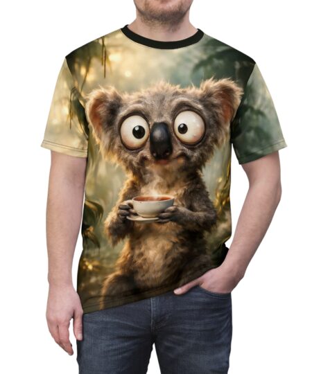 Cute Koala Tea All-Over Print T‑Shirt — Whimsical Animal Graphic Tee