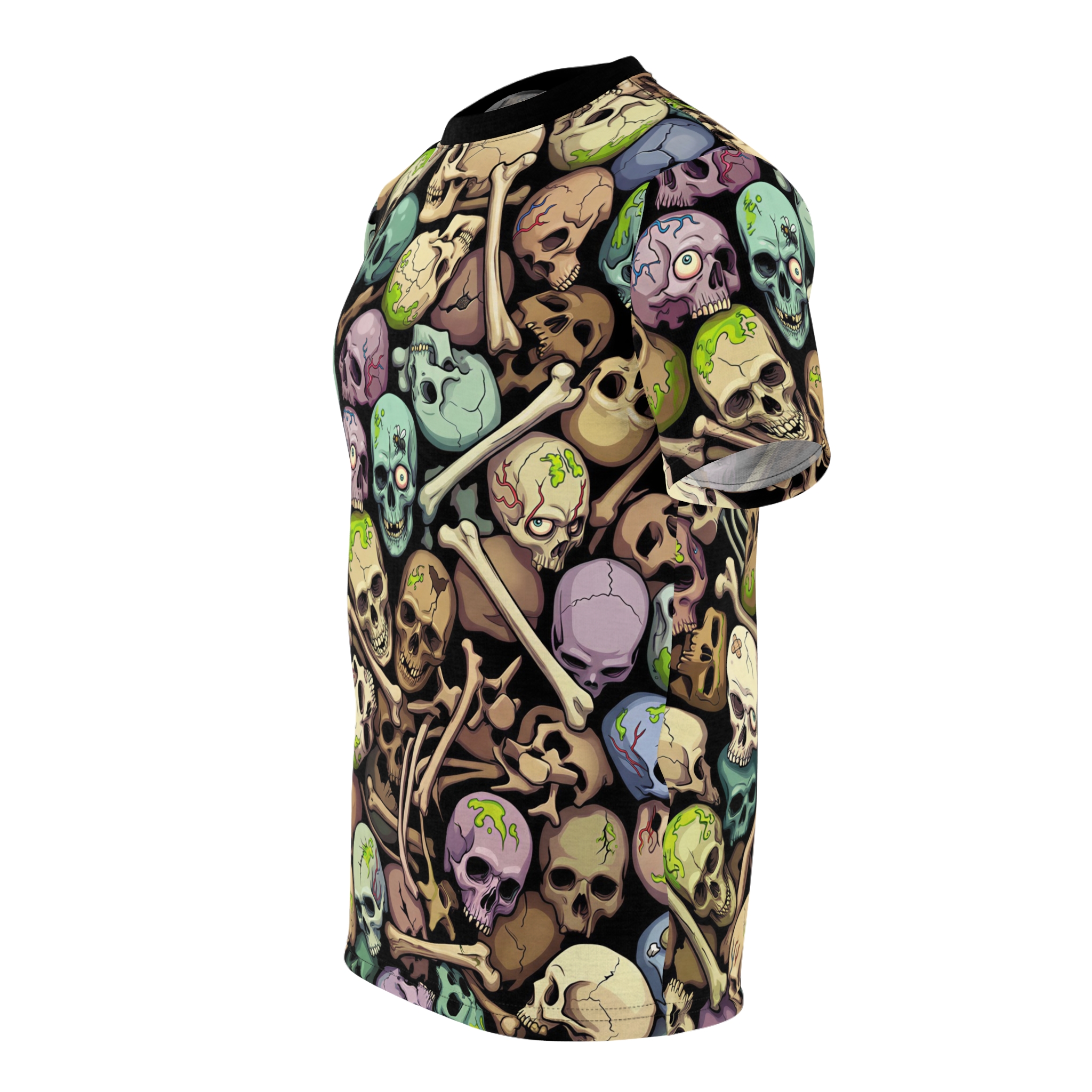All-Over Print Skull Pile Tee — Colorful Horror Graphic T-Shirt - Image 6