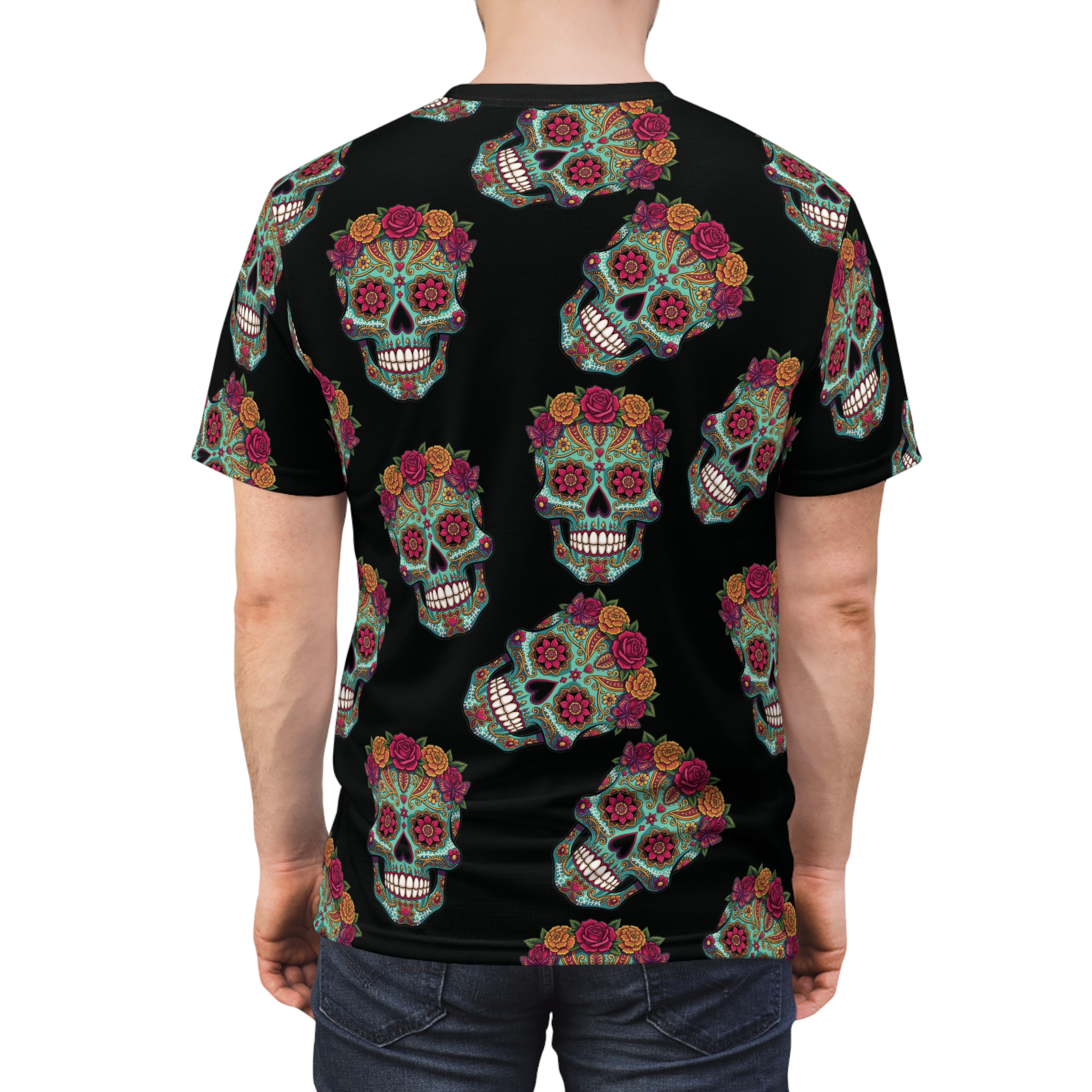 Day of the Dead Floral Sugar Skull Tee - Image 2