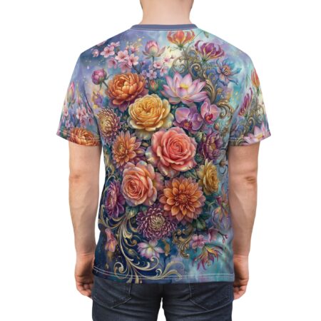 Comfortable Floral Bouquet All‑Over Print Tee – breathable cotton all-over design