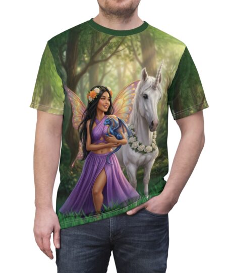 Fairy and Unicorn T-Shirt — Enchanted Forest Fantasy Tee