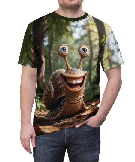Cute Snail Graphic Tee — Smiling Snail All-Over Print T-Shirt