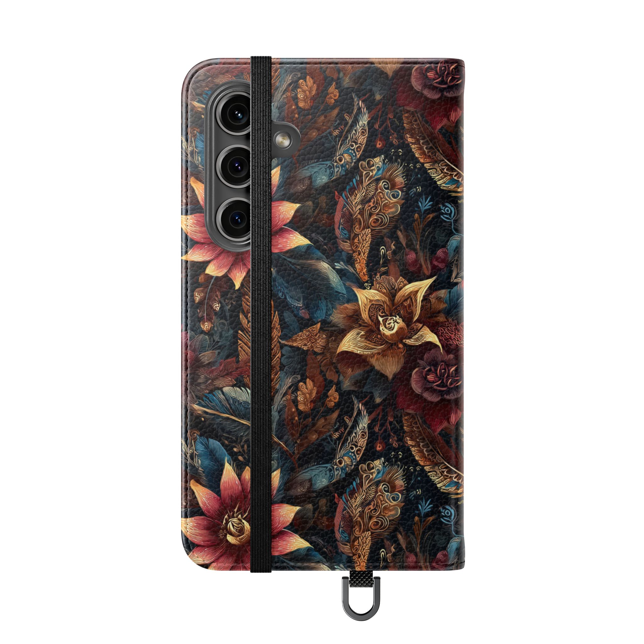 Floral Vintage Flip Phone Case — Dark Botanical Wallet Cover - Image 37