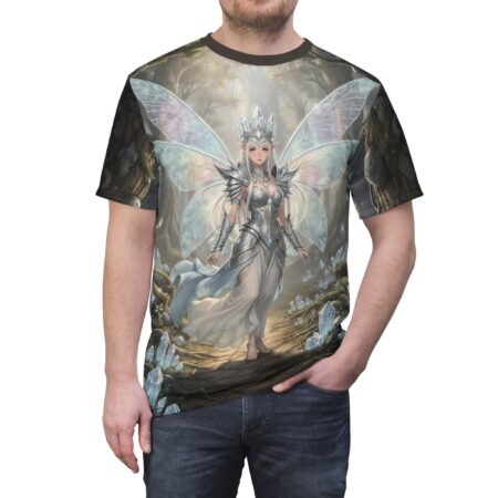 Comfortable Fairy Queen All-Over Print Tee — Magical Crystal Fairy Graphic T-Shirt – breathable cotton all-over design