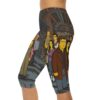 Stretchy Capri Leggings - Animated Yellow Cartoon Characters All Over Print – eye-catching printed capri pants - Main View