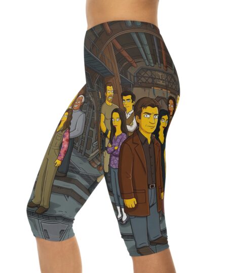 Capri Leggings — Animated Yellow Cartoon Characters All-Over Print