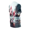 Pink fish in a hoodie and sneakers on a wet street, all over print t-shirt.