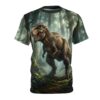 Comfortable Dinosaur T-Shirt — Realistic Forest T. rex All-Over Print – breathable cotton all-over design