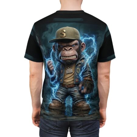 Vibrant Electric Gorilla Graphic Tee — Streetwear All-Over Print Ape - Monkey T-Shirt – eye-catching full print casual top