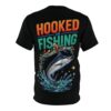 Vibrant marlin graphics leap from the fabric in this 360-degree graphic tee, displaying detailed splashes and bold lettering across the entire garment surface.