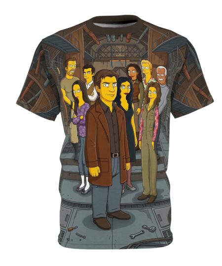 Premium Simpsonized Sci‑Fi Crew All‑Over Print Tee – soft all-over print unisex tee