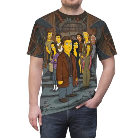 Simpsonized Sci‑Fi Crew All‑Over Print Tee