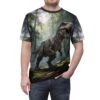 Comfortable T-Rex Forest All-Over Print Tee — Realistic Dinosaur Graphic T-Shirt – breathable cotton all-over design