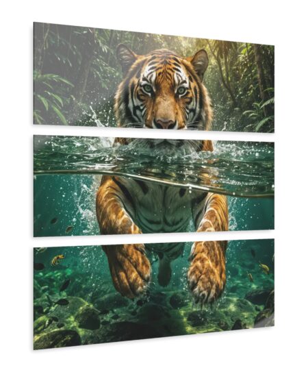 Tiger Underwater Triptych Acrylic Wall Art