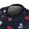 Women's Heart-Print Tee — Red & Blue Watercolor Hearts All-Over Print