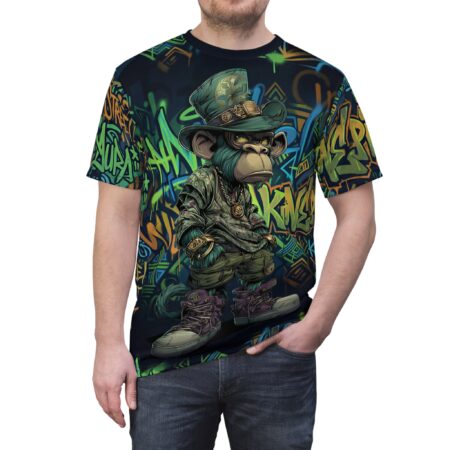 Graffiti Monkey Tee — Urban Streetwear All-Over Print
