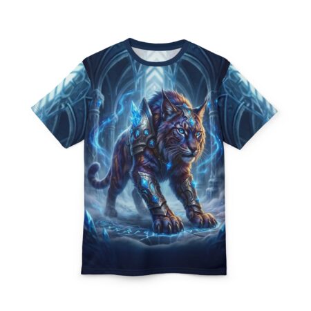 Alternative view of Mystic Frost Panther Tee — All-Over Print Cat Warrior T-Shirt