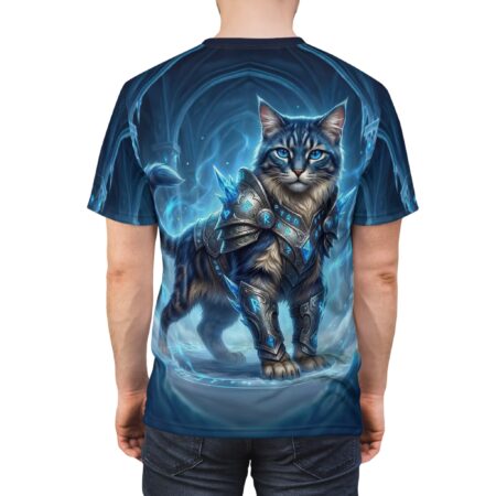 Bold Armored Frost Cat All-Over Print Tee – high-quality graphic streetwear t-shirt