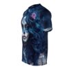 Blue La Catrina sugar skull art covers every inch of this garment with a 360-degree graphic that flows across the sleeves and torso in vibrant detail.
