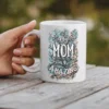 White ceramic mug with 