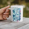 White ceramic mug with 