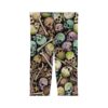 Vibrant Skull Pile Capri Leggings – high-waisted all-over design leggings - Detail View 4