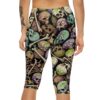 Sleek Skull Pile Capri Leggings – breathable activewear capri leggings - Detail View 5