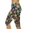Stylish Skull Pile Capri Leggings – soft and flexible women’s capri leggings - Main View