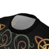 Intricate Celtic knots and Viking warrior helmet motifs span every inch of this garment using a continuous 360-degree graphic for complete surface coverage.