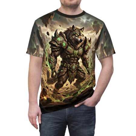 Wolf Warrior Graphic Tee — Armored Werewolf All-Over Print