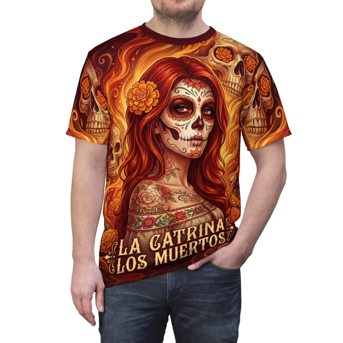 La Catrina Day of the Dead All Over Print Graphic T-Shirt